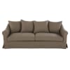 4-Sitzer-Schlafsofa mit Baumwollbezug, taupefarben